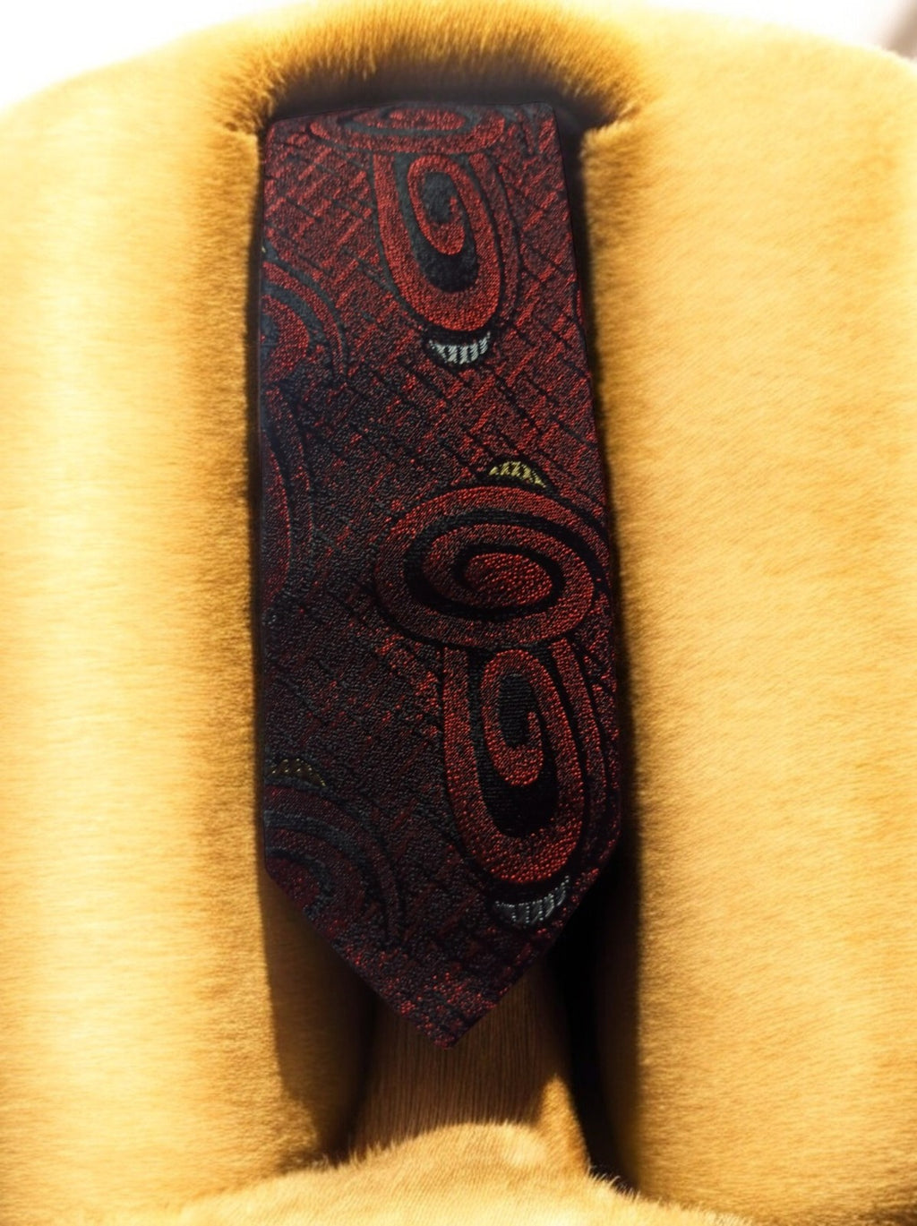 Cravate vintage Meb Italy motif cachemire rouge bordeaux classique homme