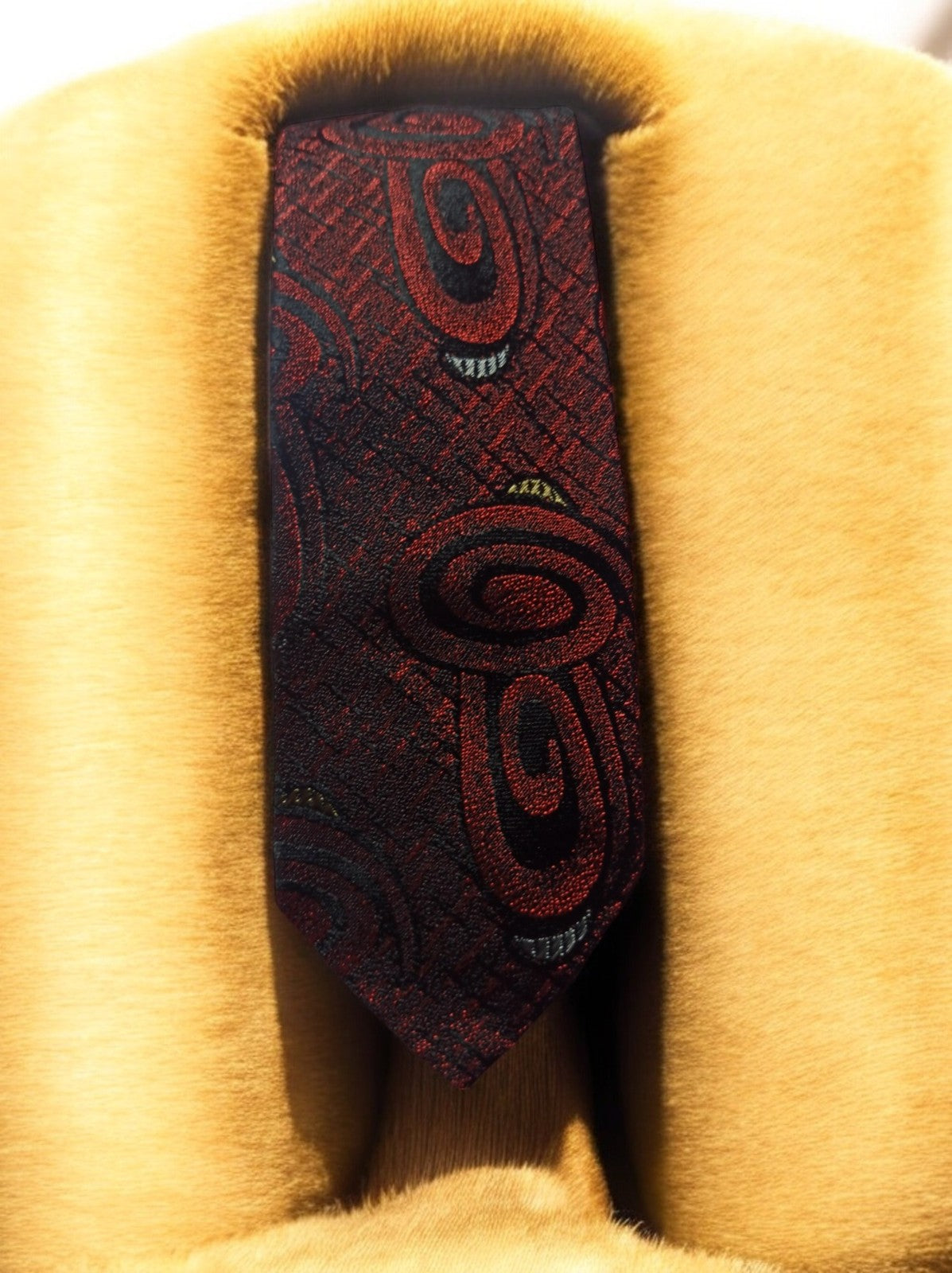 Cravate vintage Meb Italy motif cachemire rouge bordeaux classique homme