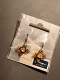 Boucles d’oreilles vintage Omer Bijoux clips, strass ambrés, deadstock ancien