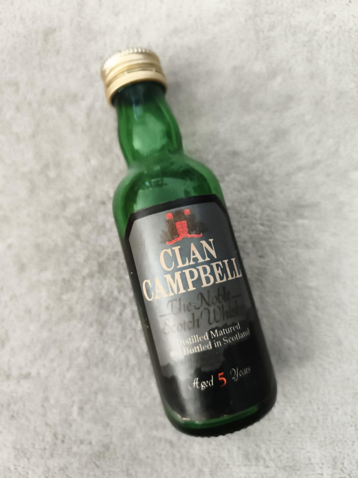 Miniature whisky Clan Campbell 5 ans bouteille verte partielle
