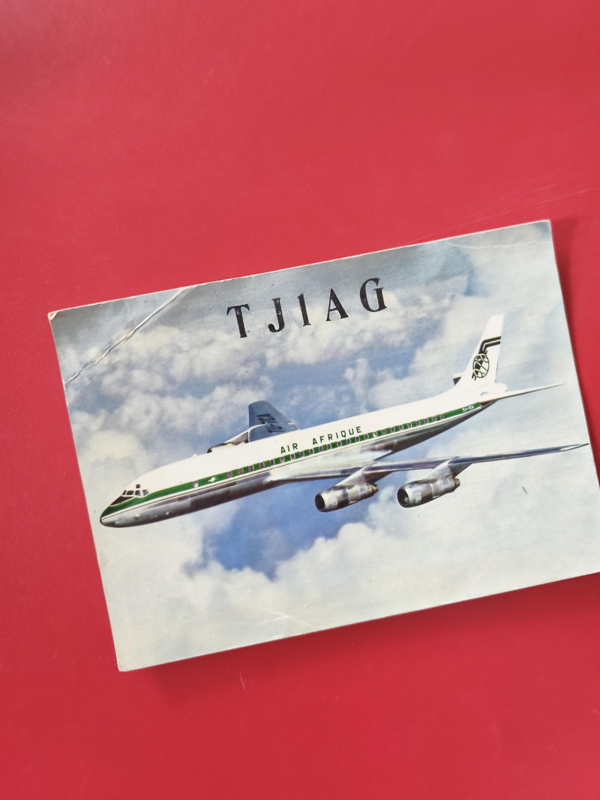 Carte radio Air Afrique avion TJ-IAG illustration aérienne recto couleur