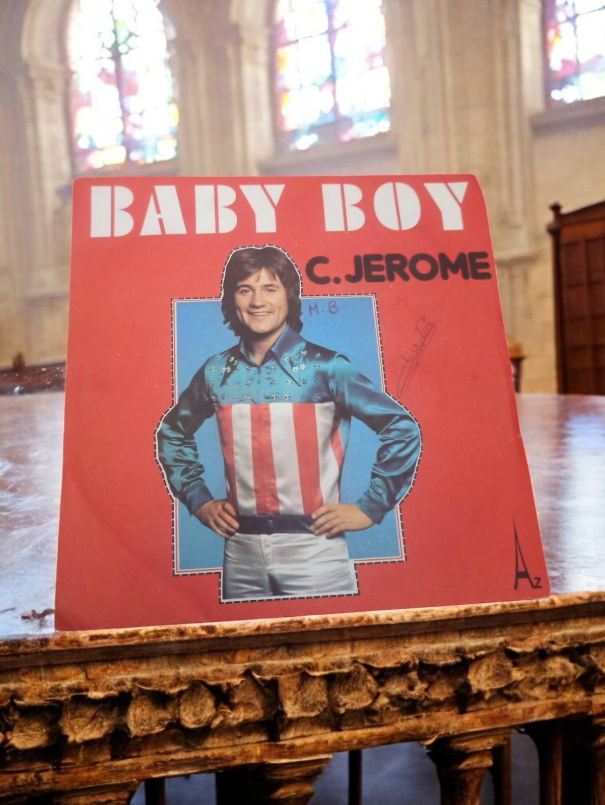 Vinyle 45 tours C. Jérôme Baby Boy vintage années 70 pochette rouge Az