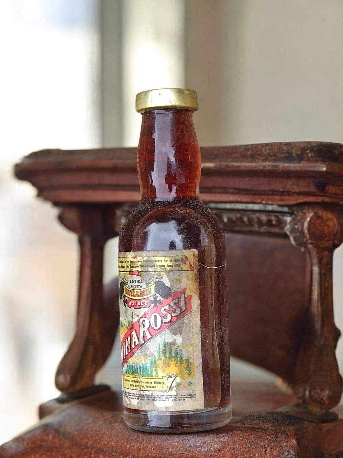 Miniature ancienne alcool Rossi mignonette vintage pour collectionneur rétro