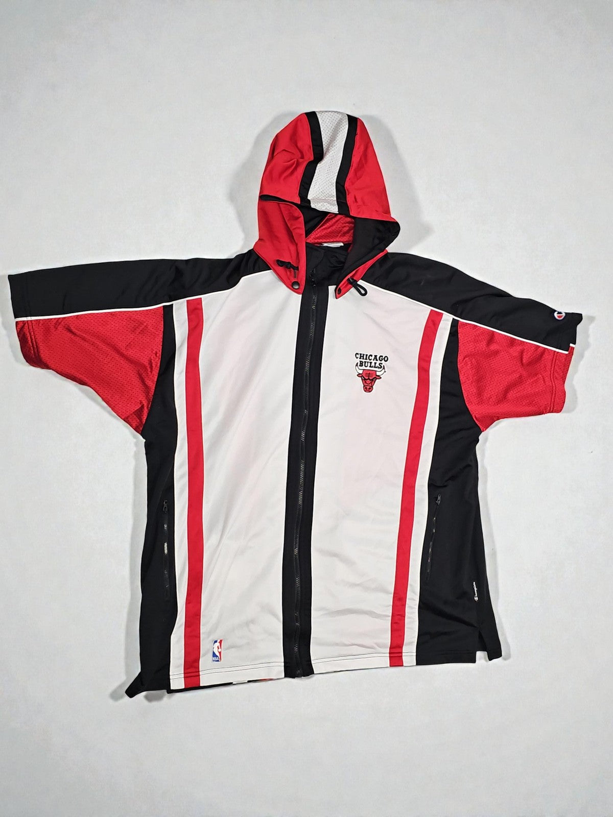 Veste rétro Chicago Bulls Champion XXL sans manches capuche années 90 vintage