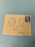 Ancienne enveloppe oblitérée 1955 philatélie timbre Marianne bleu Paris rare