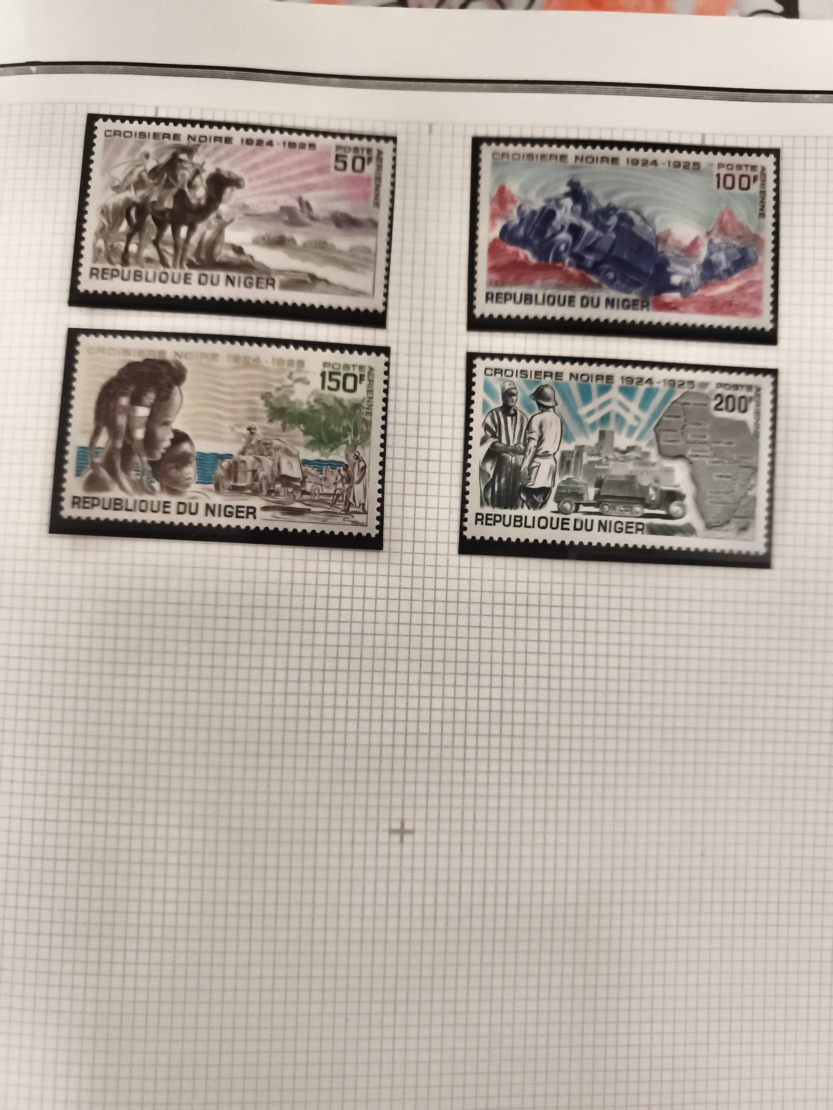 Timbres neufs Niger Croisière Noire 1924-1925 anciens x4 philatélie