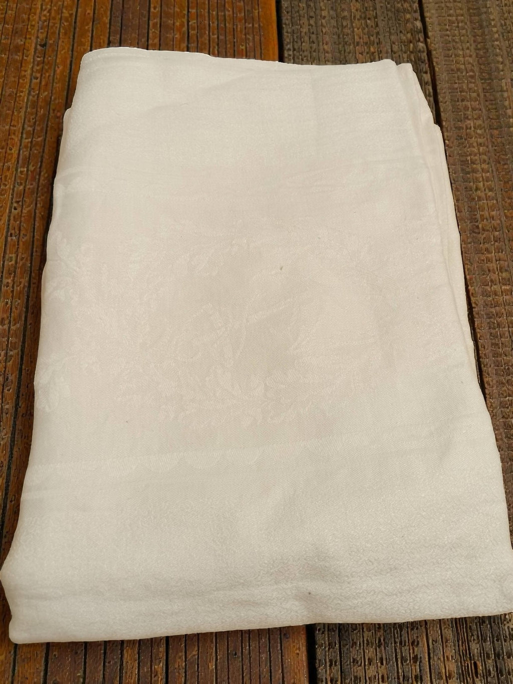 Rare drap de lit ancien brodé ancre marine fin XIXe vintage rétro collection