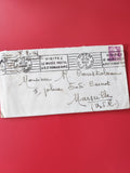 Enveloppe philatélie oblitérée Paris Marseille timbre violet 10F cachet postal