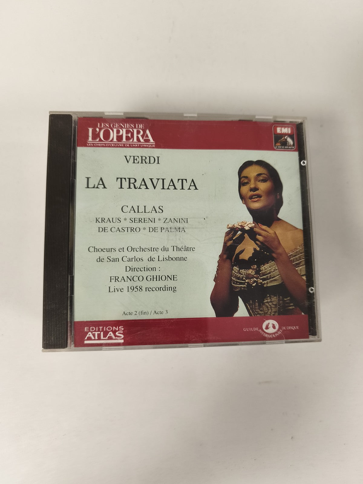 CD Verdi La Traviata Callas Orchestre Lisbonne Franco Ghione Editions Atlas