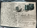 Carte postale ancienne Italie 1936, timbres Mussolini, Solveno lago, philatélie