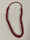 Ancien gros collier en corail rouge véritable, perles rondes, fermoir doré