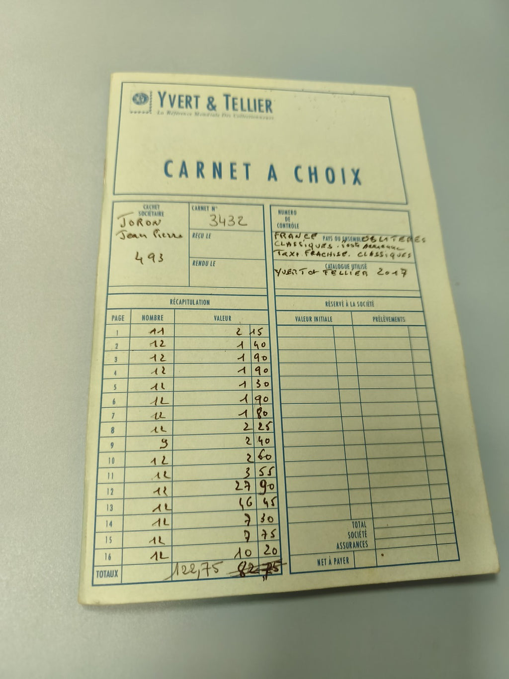 Lot timbres carnet à choix ancien Yvert & Tellier collection France classiques