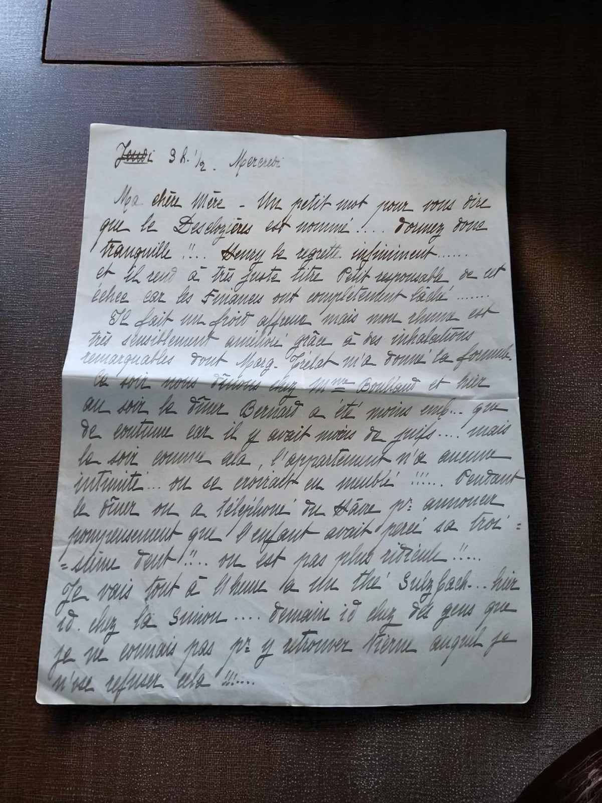 Lettre manuscrite ancienne 1918 ? Correspondance intime guerre