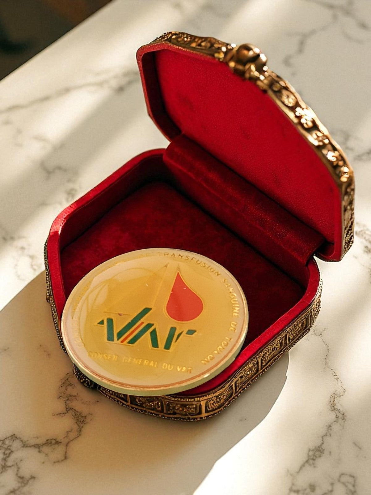 Médaille publicitaire vintage Conseil Général du Var édition limitée sang