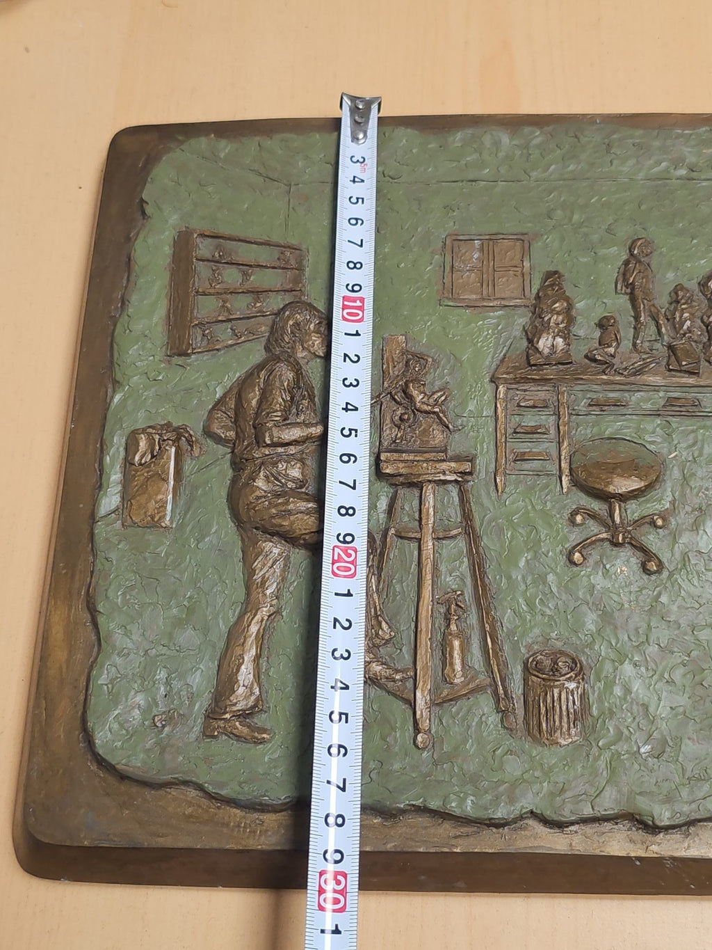 Plaque vintage signée A. Glickman 1995 numérotée 17/100, grande sculpture ancien