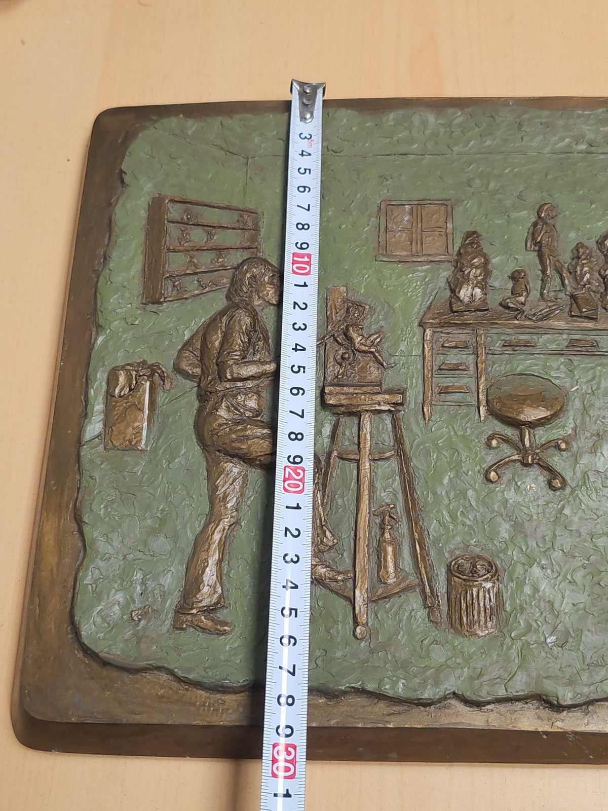 Plaque vintage signée A. Glickman 1995 numérotée 17/100, grande sculpture ancien