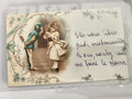 Carte postale ancienne illustrée enfants costume Pierrot romance début XXe CPA