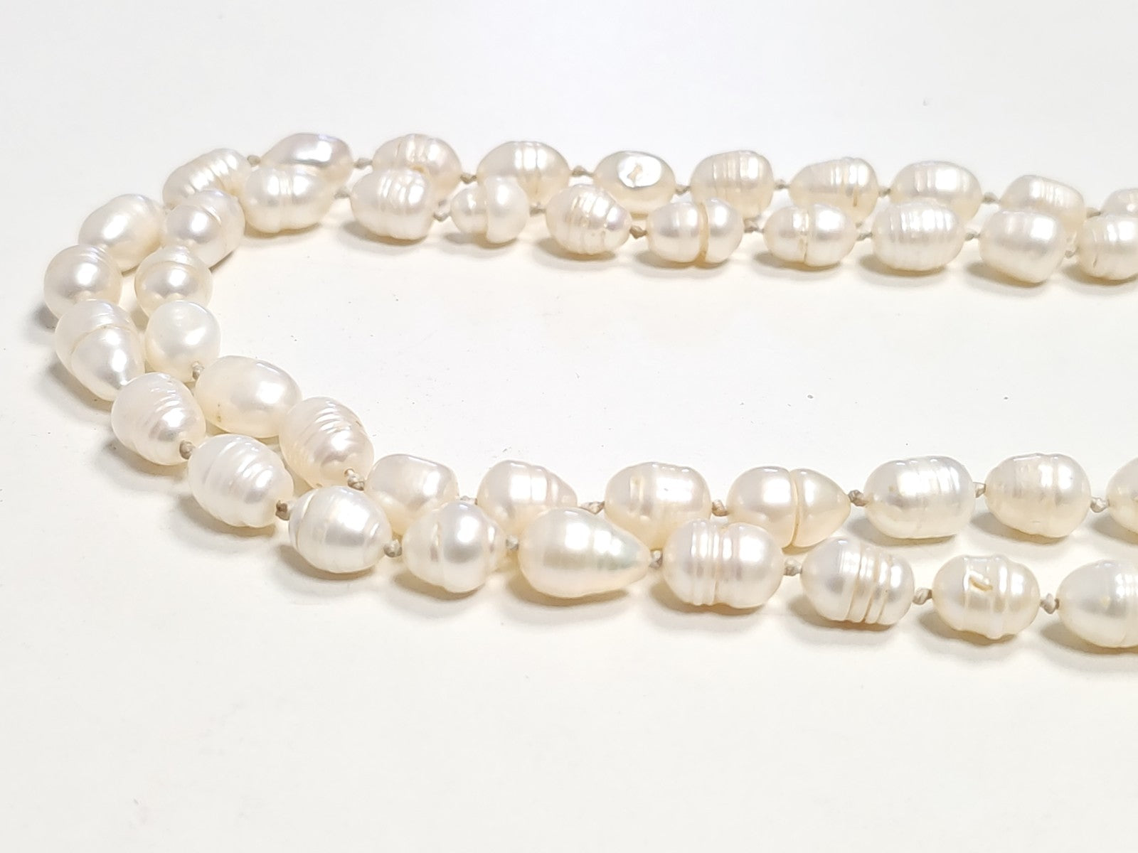 Vintage collier sautoir ancien grosses perles de culture naturelles rétro élégan