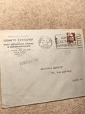 Lettre philatélique 1953 Parti Radical Socialiste Paris timbre oblitéré convocat