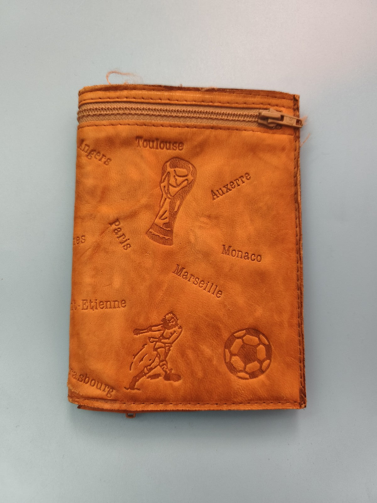 Porte-monnaie vintage en cuir Ancienne, portefeuille rétro collection rare