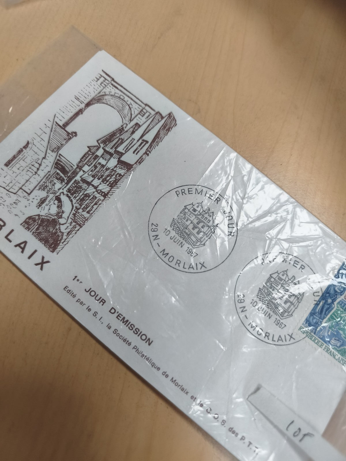Enveloppe premier jour Morlaix 1967 philatélie timbre France FDC