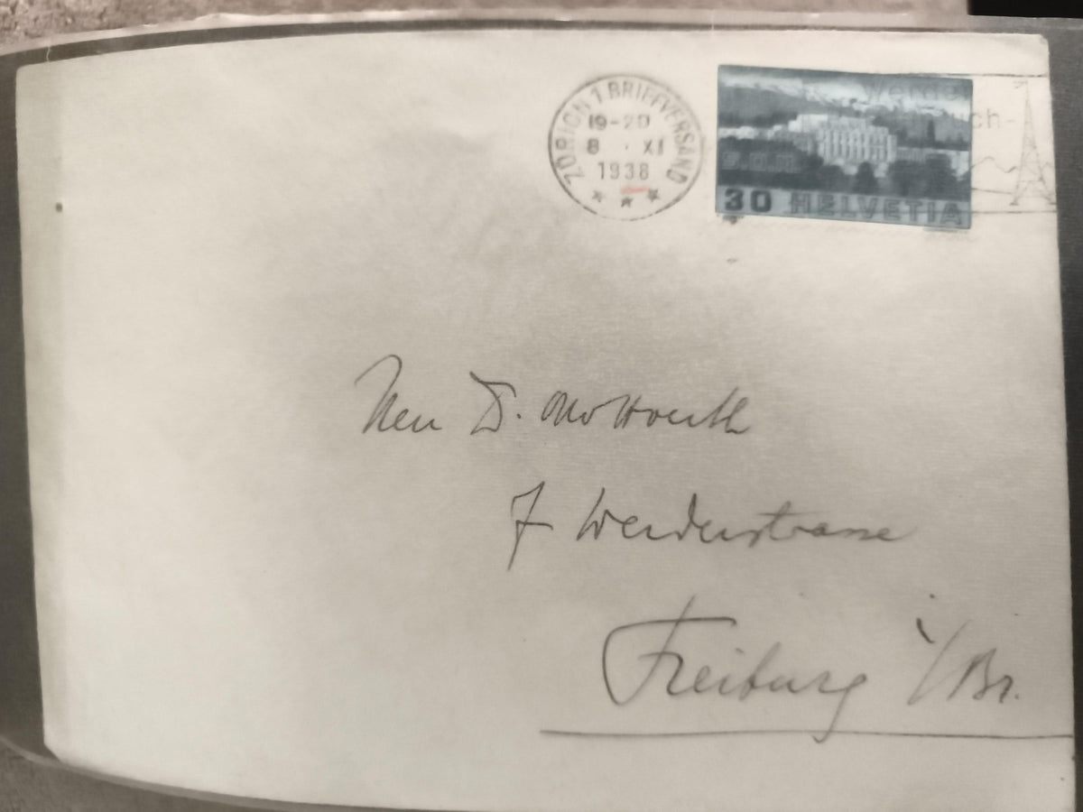 Lettre affranchie Suisse 1938 timbre 30 Helvetia cachet Zurich philatélie