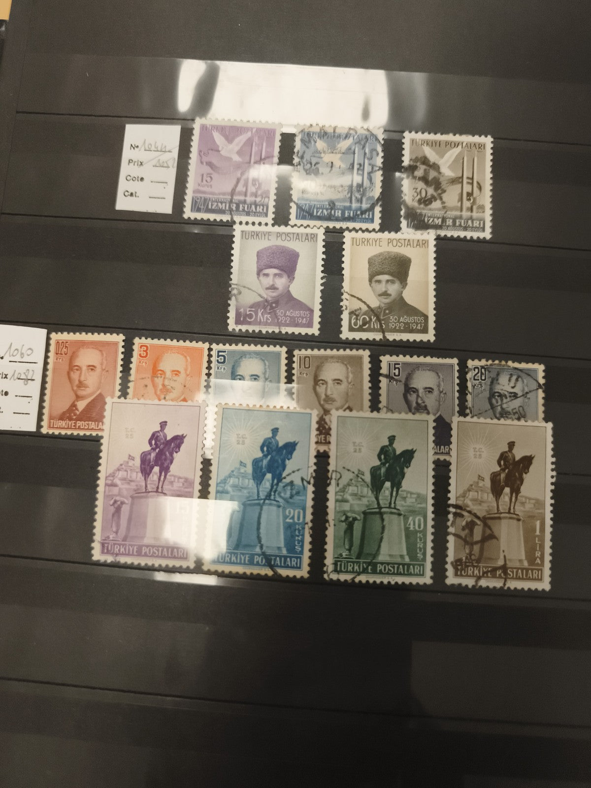 ** Lot timbres Turquie anciens oblitérés, Mustafa Kemal Atatürk, İzmir Fuarı