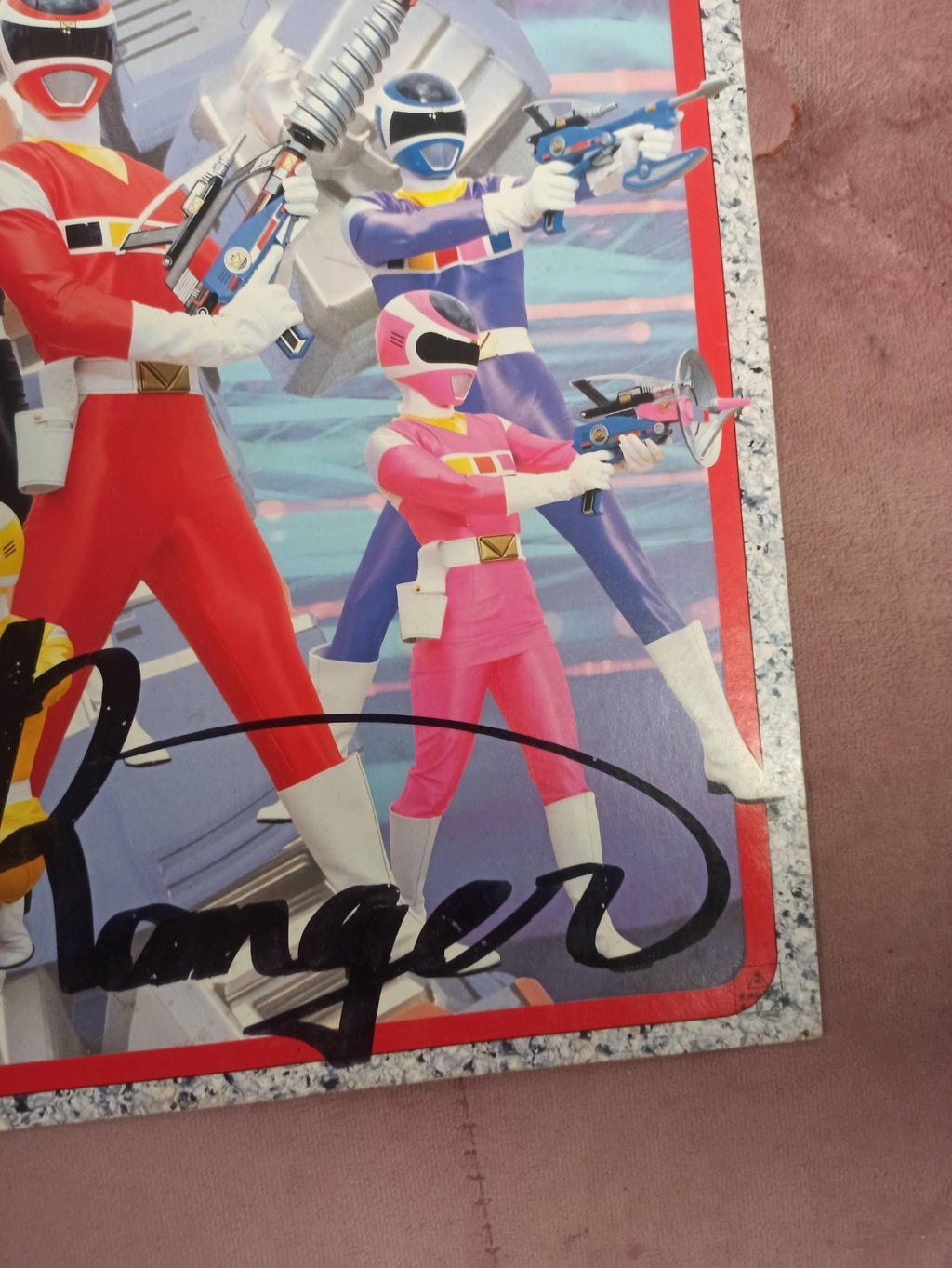 Shikishi Megaranger vintage, Denji Sentai, impression couleur, Tokusatsu Japon