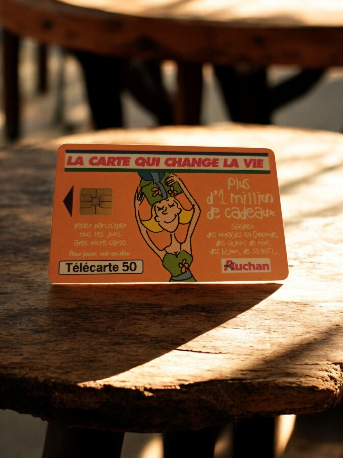Télécarte 50 unités Auchan vintage, carte téléphonique promo années 90