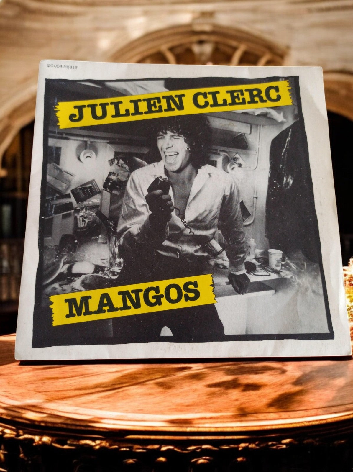 Vinyle 45T Julien Clerc Mangos vintage, pochette photo noir et blanc rare