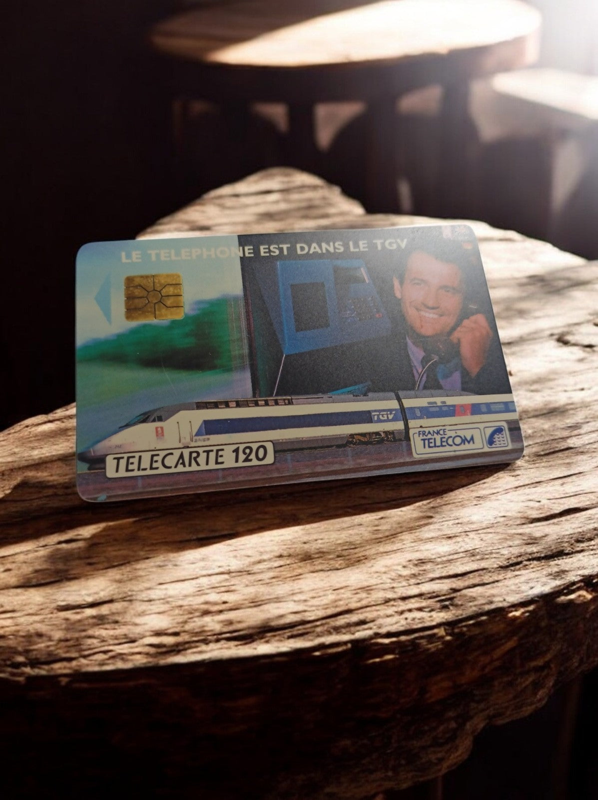 Carte téléphonique vintage France Télécom TGV, télécarte 120 puce, années 90