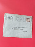 Enveloppe philatélie timbrée Paris Marseille, grise, cachet postal visible