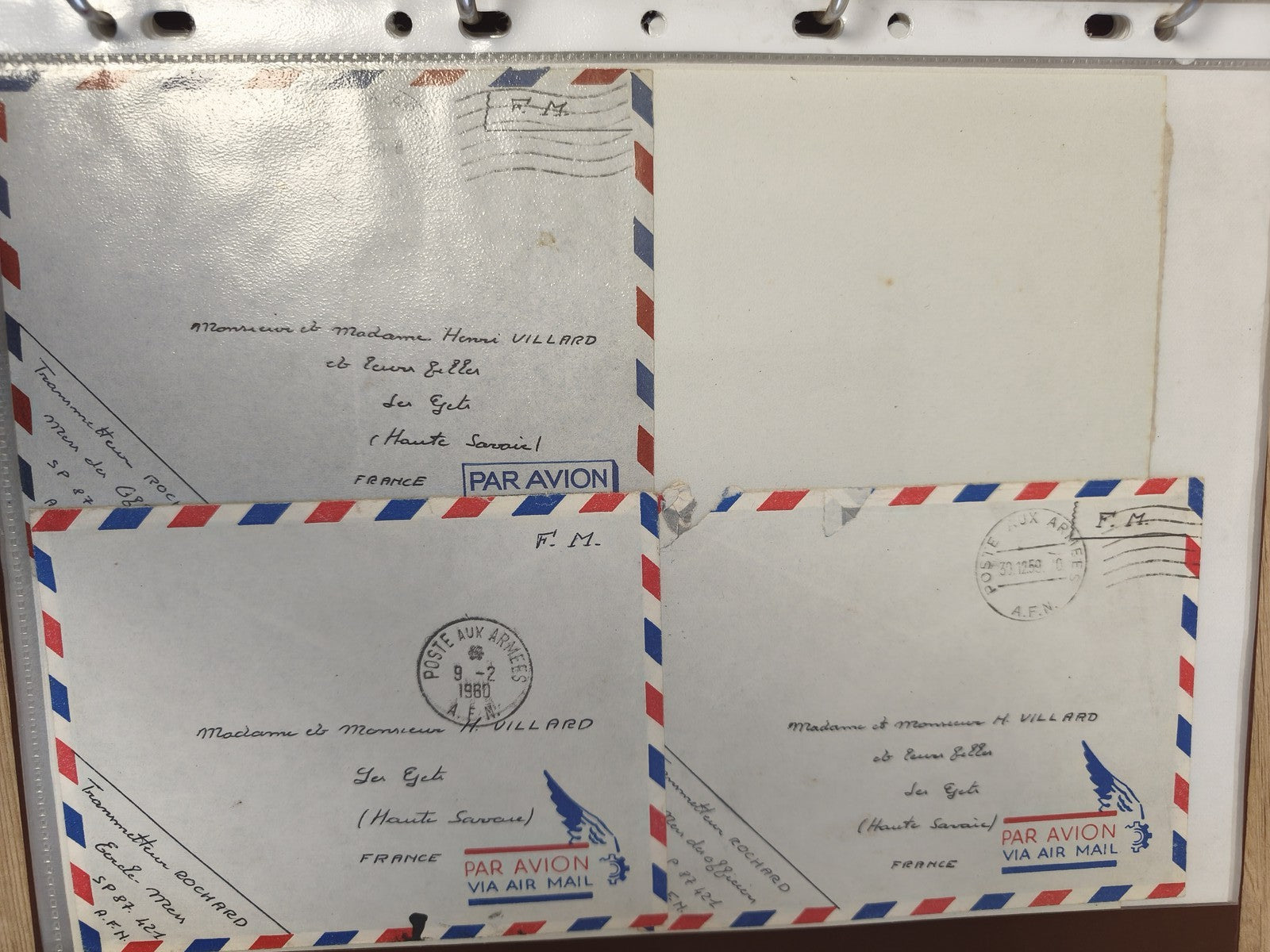 Lot anciennes enveloppes philatélie Par Avion années 1960 armée française
