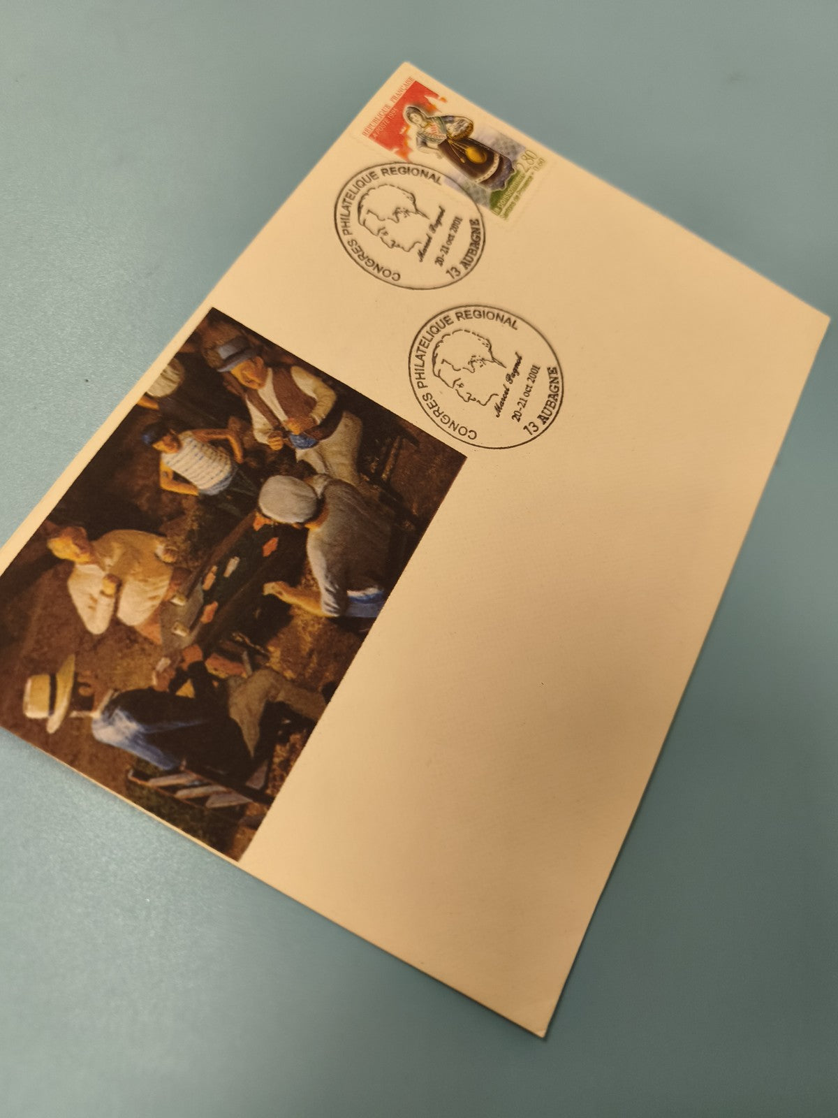 Enveloppe FDC premier jour avec timbre et illustration Congrès Philatélique régi
