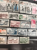 Timbres anciens France paysages monuments oblitérés lot philatélie vintage