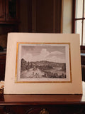 Petite gravure ancienne St Germain en Laye, vintage, art rétro, déco murale