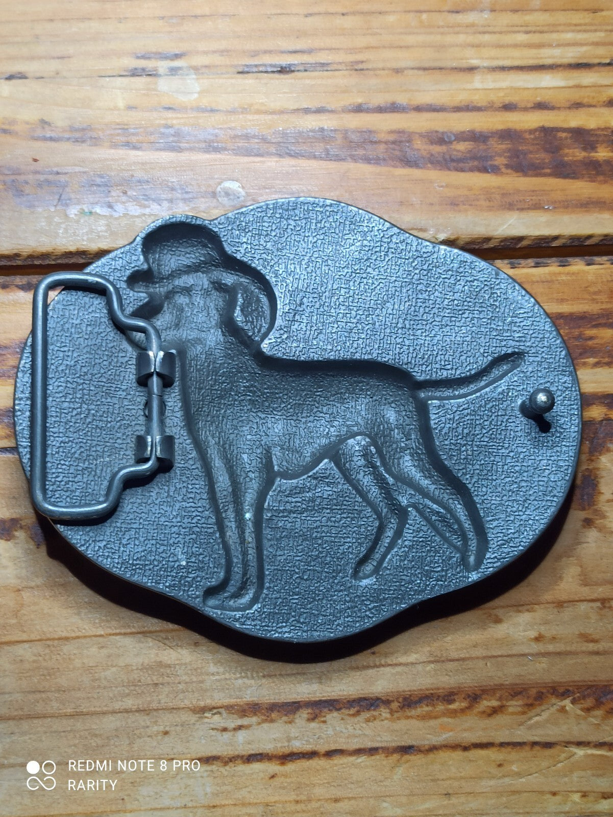 Boucle de ceinture vintage FD dalmatien pompier USA émaillée rouge