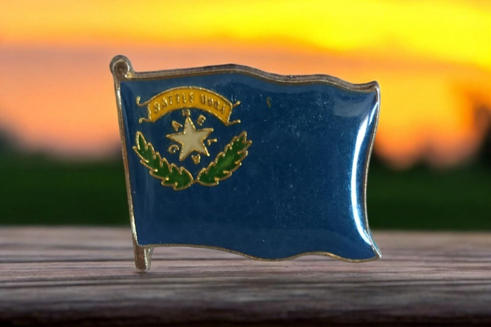 Pin's drapeau Nevada vintage bleu doré Battle Born – souvenir USA état