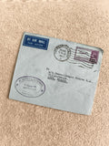 Lettre aérienne Inde 1947 timbre avion cachet Madras Lyon France philatélie