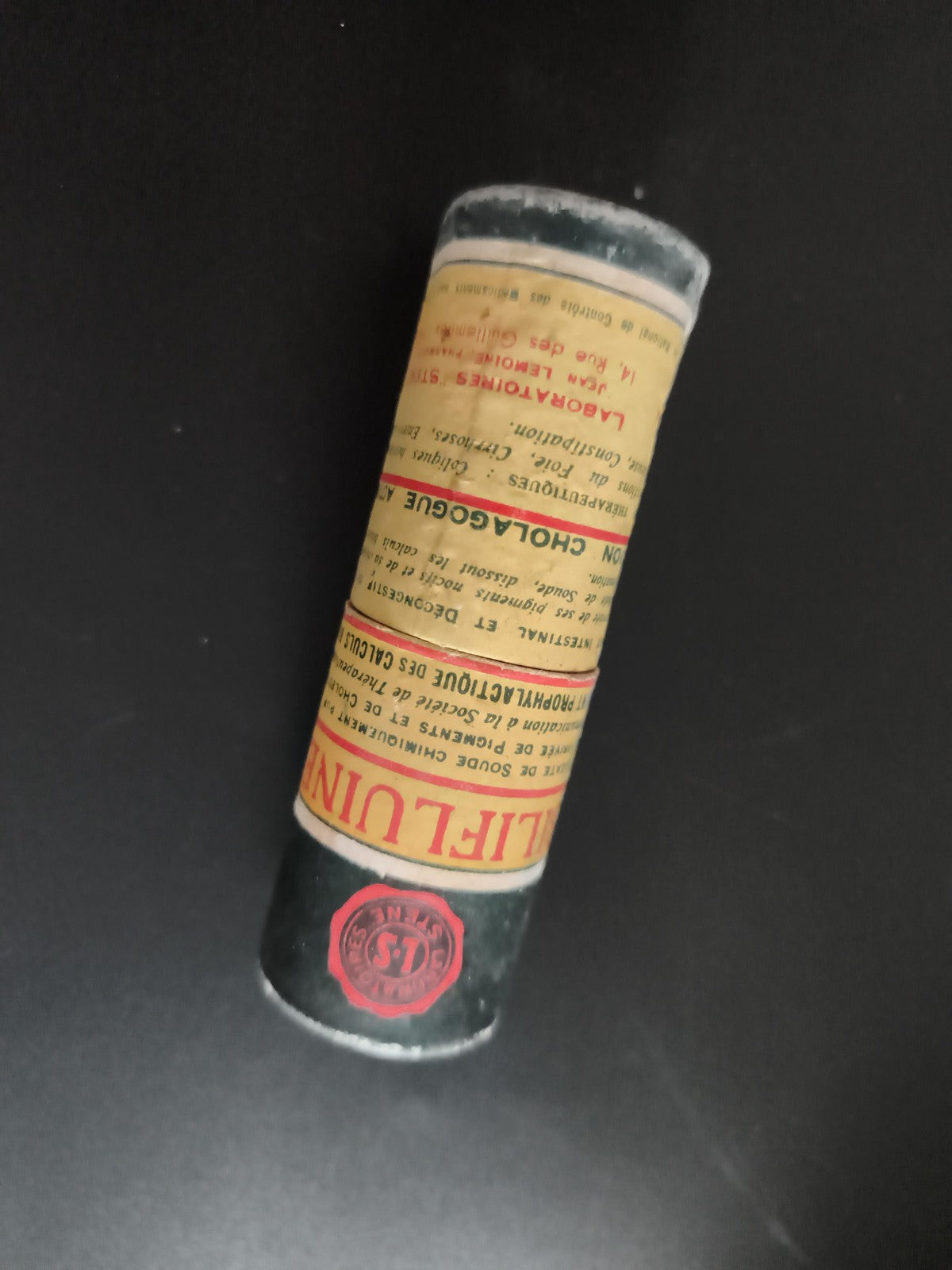 Ancienne boîte tube CHOLALGIN Laboratoires Stin carton pharmacie déco