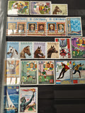 Lot timbres thématiques sports et personnalités, Guinée, Espagne, couleurs varié