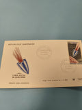 Enveloppe FDC Gabon 1970 timbre Jules Verne L'obus spatial, tirage limité