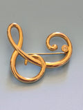 Broche ancienne vintage plaquée or, bijou rétro pour collection ou accessoire él