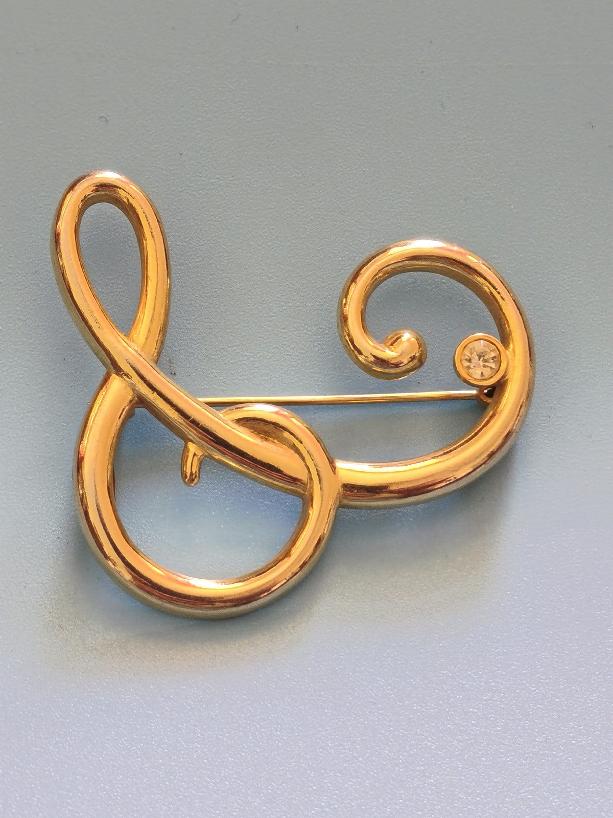 Broche ancienne vintage plaquée or, bijou rétro pour collection ou accessoire él