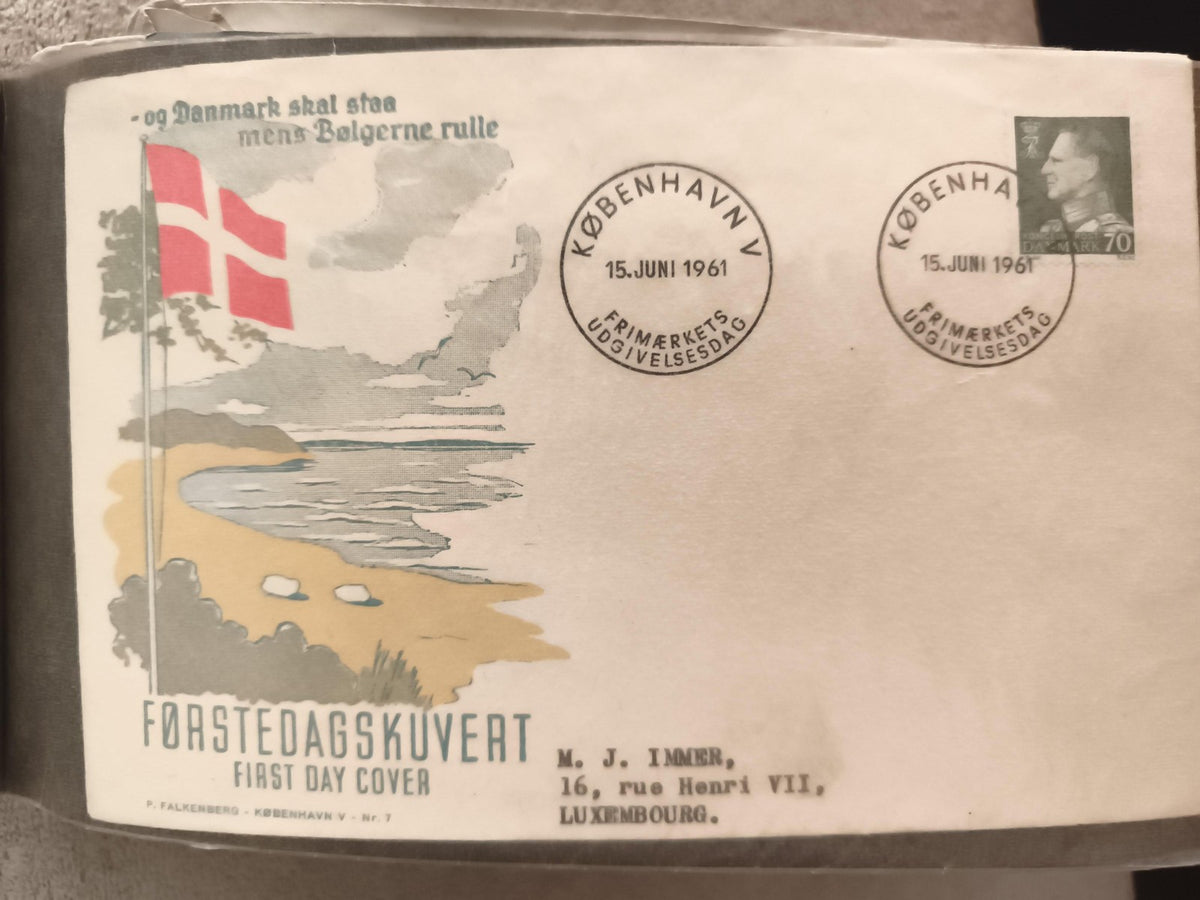 FDC Danemark 1961 enveloppe premier jour drapeau timbre 70 øre Kobenhavn philaté