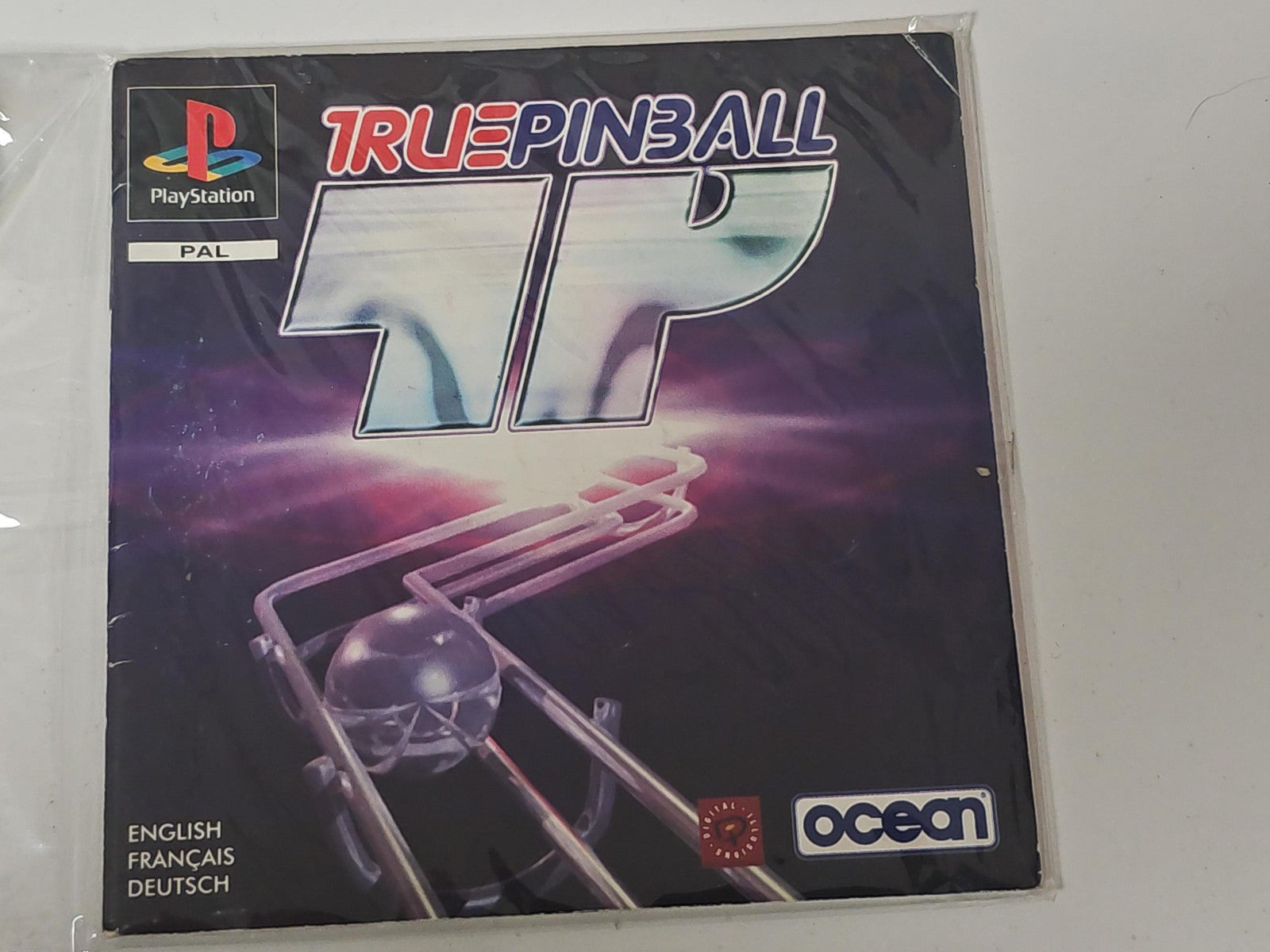 Notice originale seule pour jeu True Pinball sur Playstation PS1, manuel officie