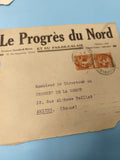 Ancienne enveloppe oblitérée Le Progrès du Nord début XXe philatélie vintage