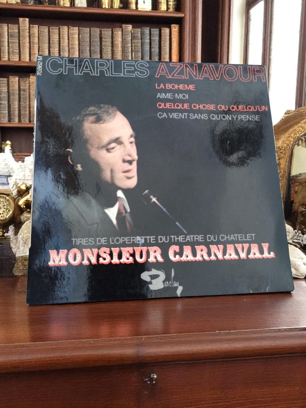 Vinyle 45T Charles Aznavour Monsieur Carnaval Barclay vintage rare