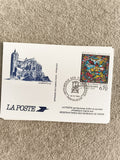 Carte souvenir philatélie La Poste Cathédrale du Mans vitrail 1994 timbre France