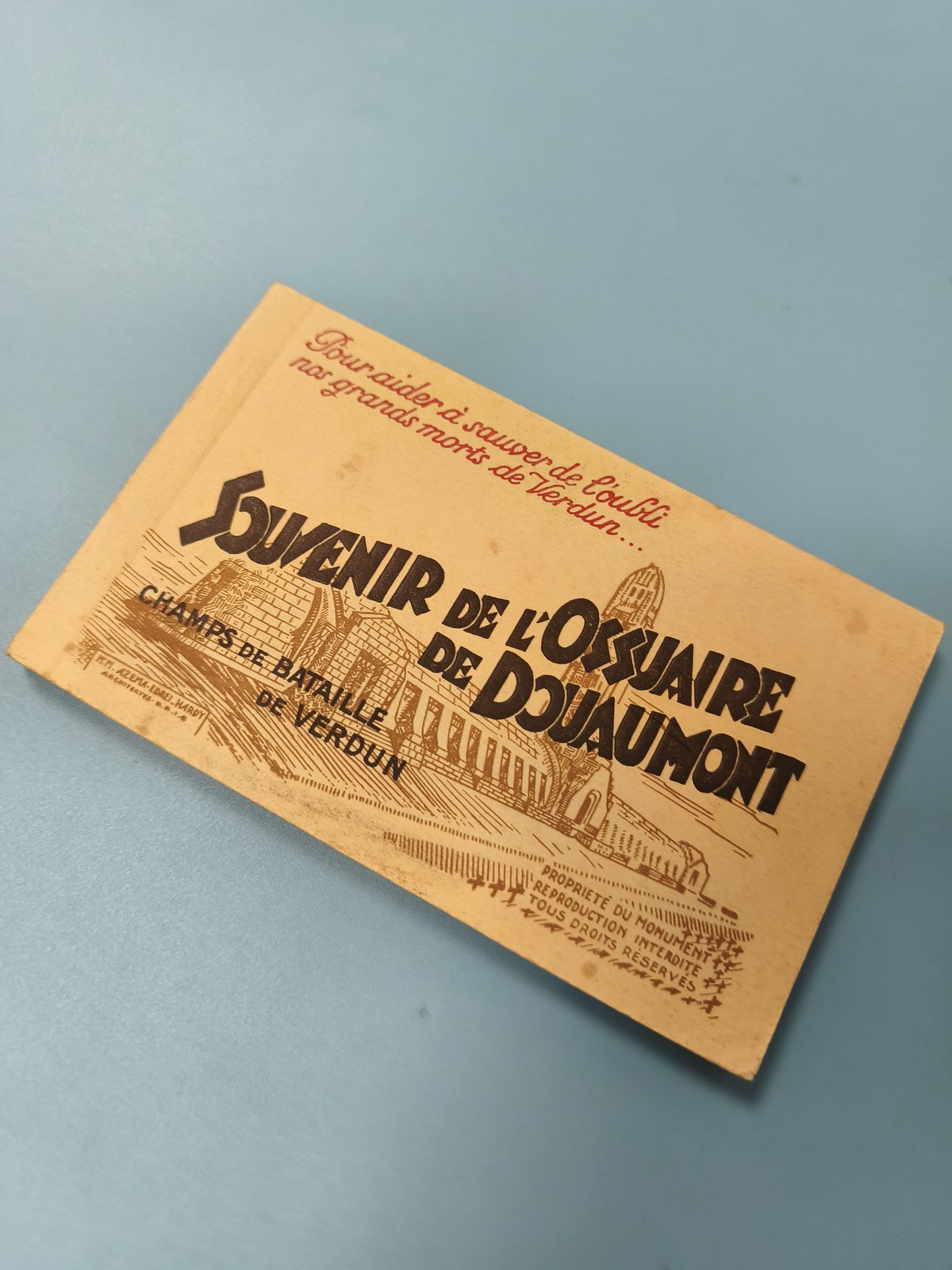 Lot anciennes photos souvenirs Ossuaire Douaumont Verdun Champs bataille
